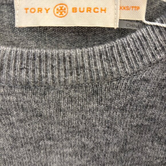 Tory Burch 100% Cashmere Bella Sweater Gray Size XXS NWT - Picture 4 of 7